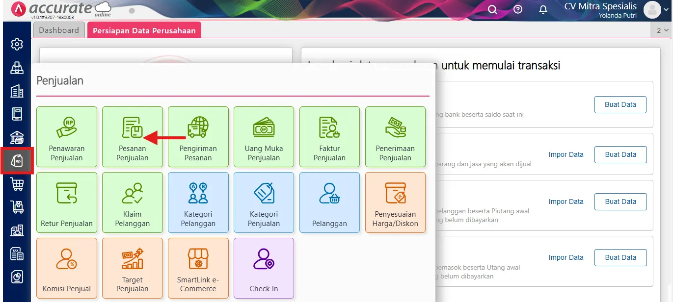 Catat pesanan penjualan dari penawaran penjualan